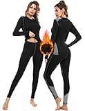 conjuntos ropa interior femenina sigry ♥ Tejido cálido de alta calidad ♥ - El conjuntos térmicos para mujer está hecho de 90% Poliéster y 10% Elastano, suave y cómodo con excelente elasticidad. Manténgase caliente y no voluminoso, traiga calor en climas fríos.