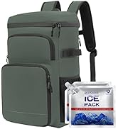 AGECASH A Cooler Backpack with 2 Ice Packs, 40 Cans Insulated Leak Proof Backpack Cooler, Portabl...