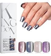 120 Pcs Cat Eye Press on Nails Short Square Fake Nails Aurora False Nails Glossy Full Cover Acryl...