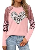Valentine's Shirt for Womens Love Heart Print Graphic Tees Valentines Gifts Buffalo Plaid Long Sleeve Tops
