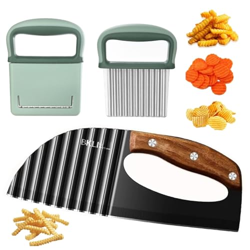 ZYEKIU Cortador 2 Piezas Ondulado de Acero Inoxidable Cortador de Patatas