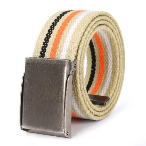Image of Mile High Life Canvas Web Belt | Cut to Fit Up to 52 inch | Flip-Top Matte Silver Nickel Buckle 12 Colors
