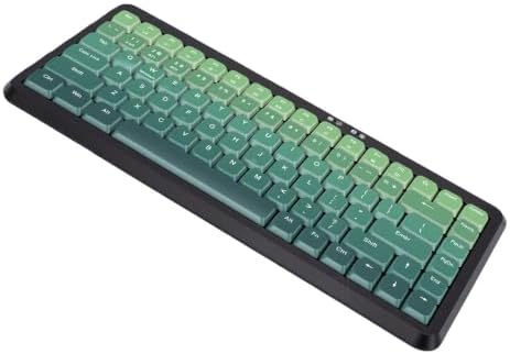 Heayzoki Multi Device Bluetooth Quiet Keyboard, for Home Work Travel (Black Green Gradient) — view 8