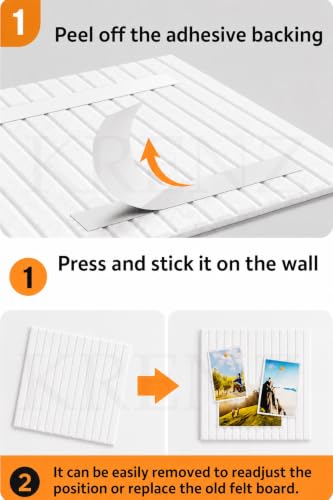 Image of KRENZ Self Adhesive Bulletin Notice Board (30 X 30 Cm) with Drawing Pins List Board for Wall Vision Board for Manifestation Wall Boards Message Board for Office School Collage (6, White Line)