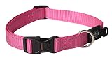 Reflective Dog Collar for Large Dogs, Adjustable from 13-22 inches, Pink