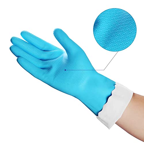 Hsl Household Cleaning Gloves - Reusable Kitchen Dishwashing Gloves With Latex Free, Cotton Lining, Waterproof, Non-Slip (Medium, 3 Pairs) #TOP2