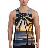 DCGHKOP Canottiera da uomo con stampa Hawaii Sunbeams, maglietta da allenamento da uomo, perfetta per attività estive e allenamenti, Nero , XXL