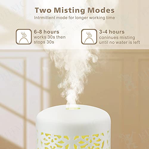 Essential Oil Diffusers Aromatherapy Humidifier: White Ceramic Aroma Infuser For Home Bedroom Office Desk,100Ml Diffuser For Room, Small Ultrasonic Machine Waterless Auto-Off #TOP1