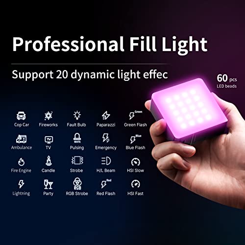 Image of ULANZI VL49 Pro RGB Video Light, Mini Rechargeable LED Camera 360 Full Color Portable,2500-9000K Dimmable LED Panel Lamp w LCD Display,Photography Lighting Support Magnetic Attraction