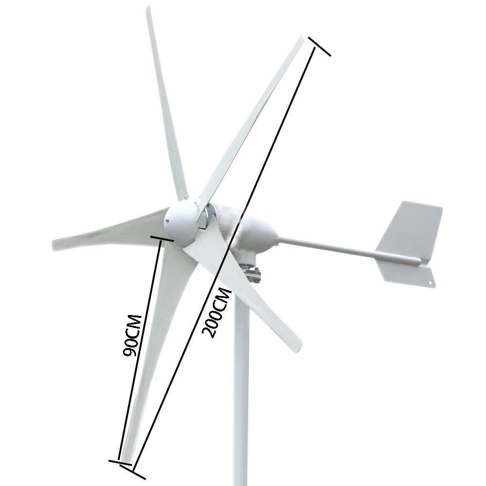 1500W Windkraftanlage 12V 24V 48V Horizontaler Windgenerator Kits Stromerzeugung Windturbine für Heimat Windrad mit MPPT Laderegler