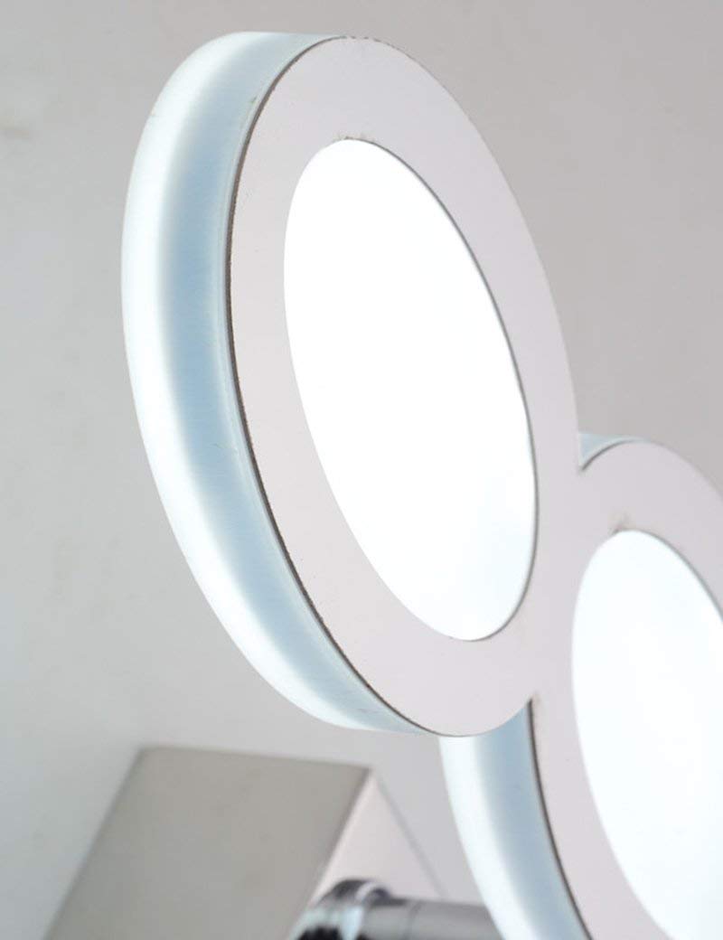 MU Inicio Baño Espejo Faros Led Acero Inoxidable Impermeable Antivaho Espejo Luz Delantera Cuarto de baño Espejo Moderno Bombilla Delantera incluida, Espejo Faro