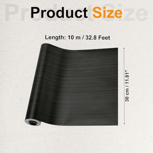 Image of PATIKIL Wood Grain Tape 12 inch x 32 ft, Self-Adhesive Wood Texture Repair Tape Realistic Wooden Effect Patch for Furniture Cabinets Floor Walls, Black Wood Grain