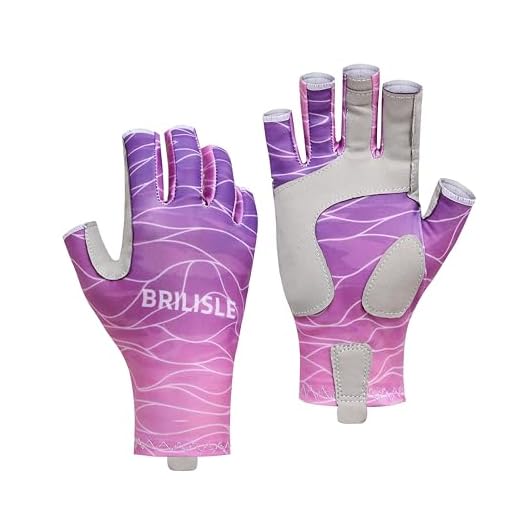 BRILISLE Fishing Gloves for Women UPF 50+ Uv Protection Fingerless pus