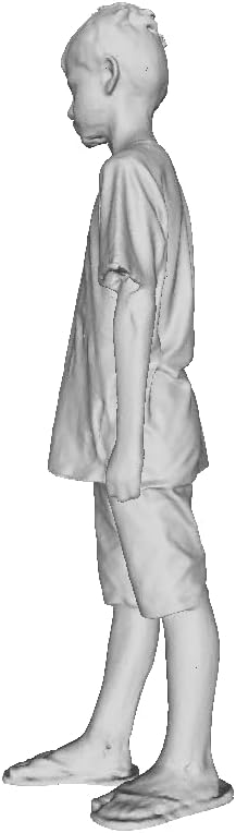 Printle C Kid 134-Short-haired Boy Standing Looking Slightly Downwards Wearing Casual Summer Clothes Figure for Dioramas and Model Train Sets Choose Your Scale