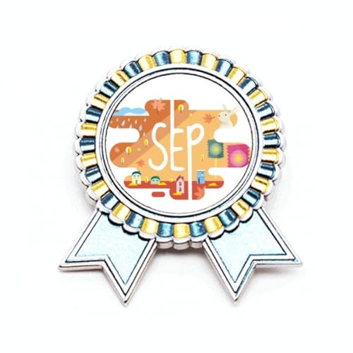 Broche septembre en métal taille M, le cadeau d'anniversaire idéal