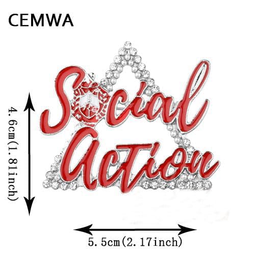Image of CENWA Sorority Jewelry Gift Social Action Brooch Pin Greek Sorority Gift Graduation Jewelry for Women