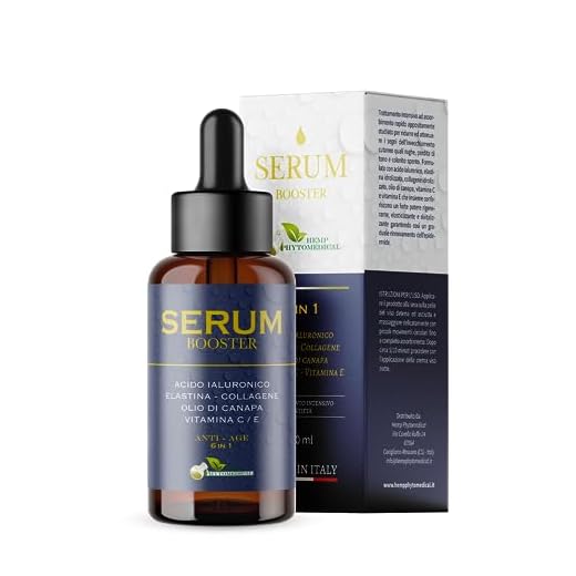 HEMP PHYTOMEDICAL - Serum Booster Intensivo | ácido hialurónico, colágeno y elastina + booster Vitamina C/E y aceite de cáñamo | Tratamiento Antiedad - Antiarrugas 30ml