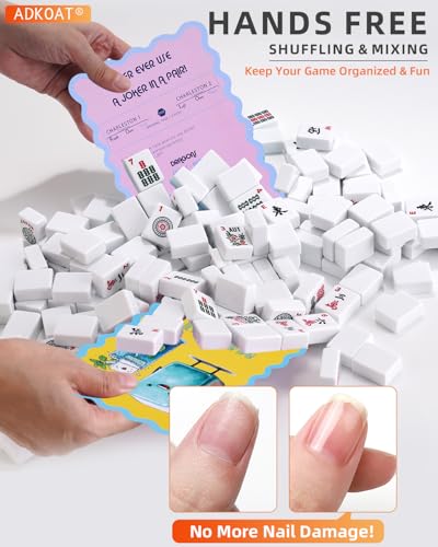 Adkoat Mahjong Shuffler Set de 4 cartas para mezclar fichas miniatura 2