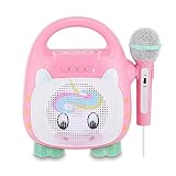 Singimals Kids Karaoke Speaker with Microphone - Unleash Your Child's Inner Superstar, Bluetooth v5.1, 12H Playtime, 5W Speaker, Multicolor LED Lighting, Shimmer The Unicorn