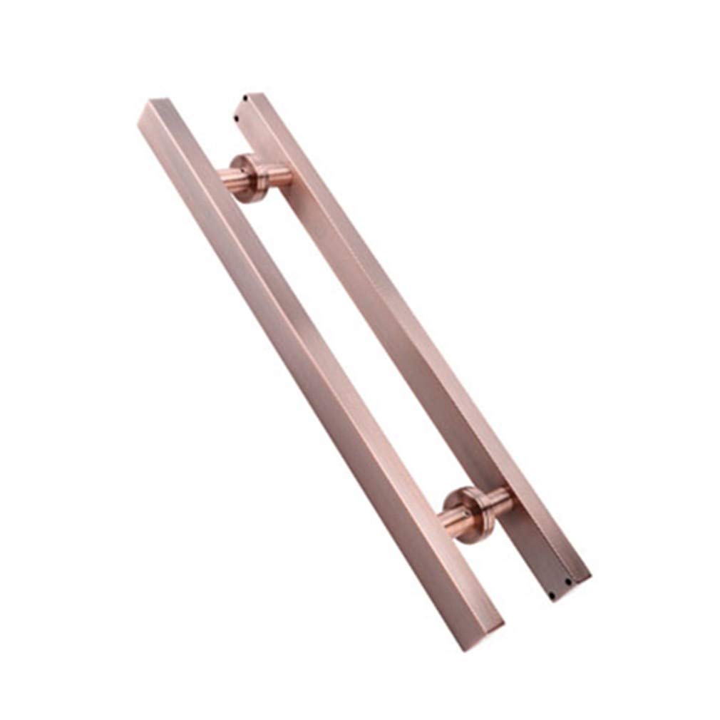 GYRAZXS Brushed Stainless Steel Double Side Bar Handle Square Shop Pull Handle 400mm Center Hole Ideal for Hotel Home Club Office Store Red Color Option