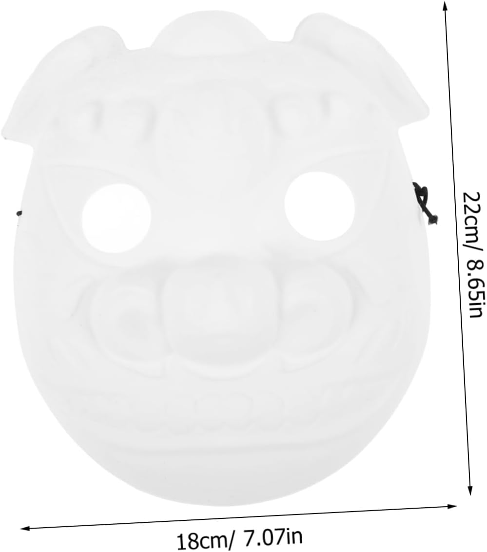 Unpainted Pig Mask PVC DIY Paintable Animal Mask for Halloween Season