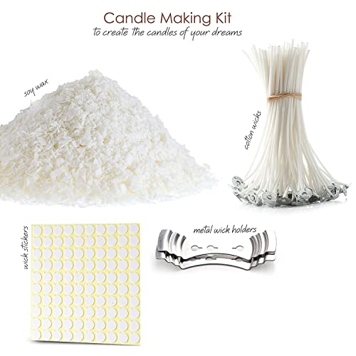 Etienne Alair Natural Soy Wax Kit - Includes; 10 Lbs Soy Candle Wax Flakes, 100 Cotton Wicks, 2 Wick Holders. #TOP2