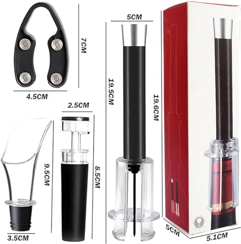 Wino On The Go Wine Opening Set,Air Pressure Pump Wine Bottle Opener,Easy Cork Remover Corkscrew,Corkscrew Wine Opener Wine Opener with Aluminum Alloy Handle by HUALEI-V - Image 5