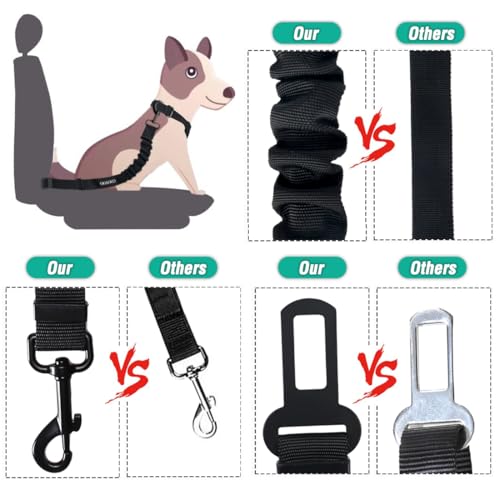 image for COOYOO Dog Seat Belt, Durability Retractable Dog Car Harness Adjustabl