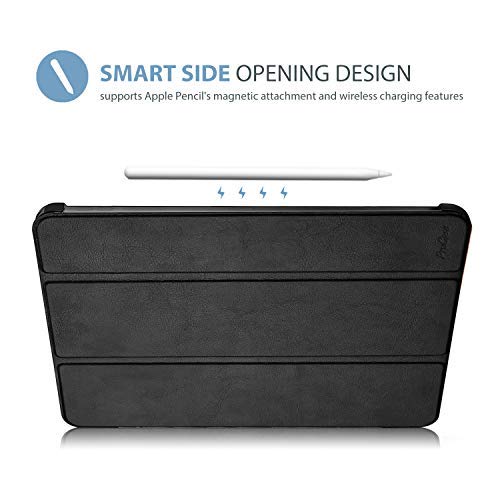 Procase Ipad Air 4 10.9” 2020 / Ipad Pro 11 2018 1St Gen Case, [Support Apple Pencil Charging] Slim Lightweight Stand Case With Translucent Frosted Back Smart Cover For Ipad 10.9 / Pro 11 2018 –Black #TOP2