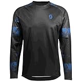  Scott Trail Storm - Maillot de ciclismo largo para invierno, color negro y azul, talla S (44/46)