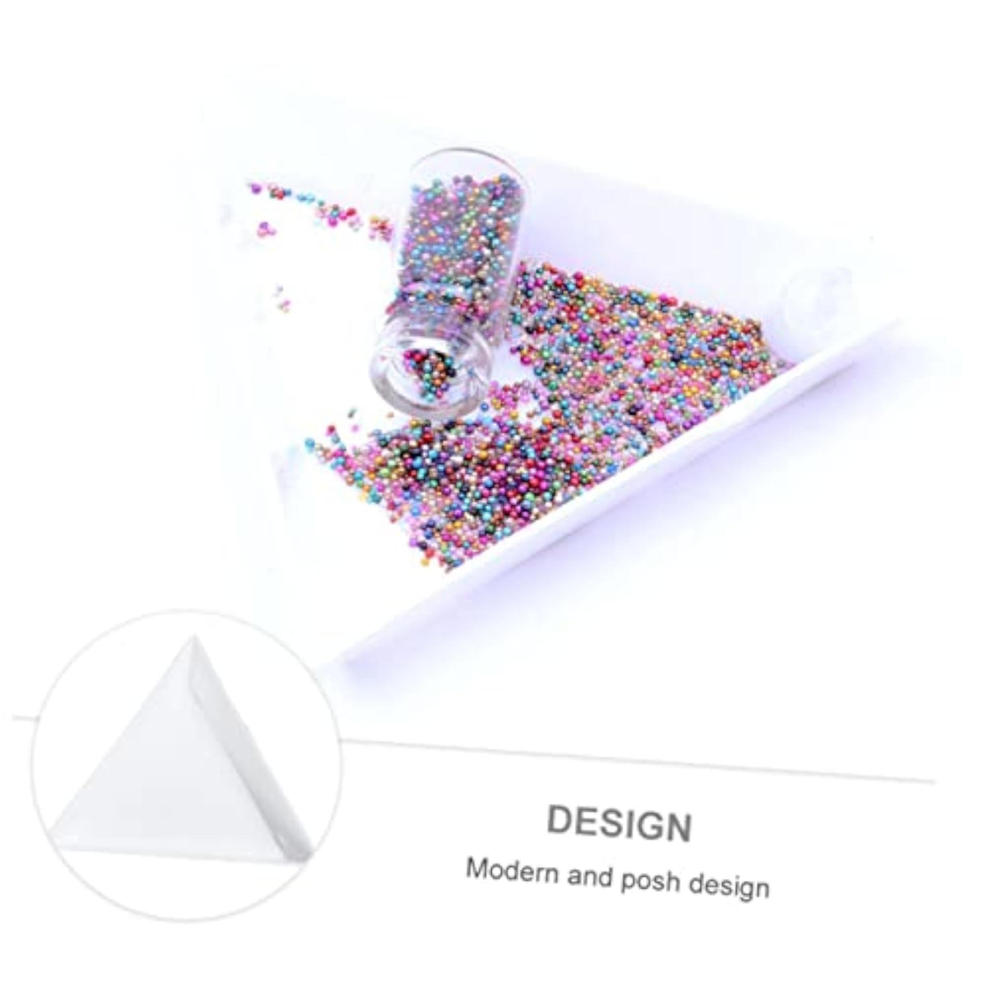 20Pcs White Plastic Triangular Jewelry Plates for Sorting Rhinestones and Beads