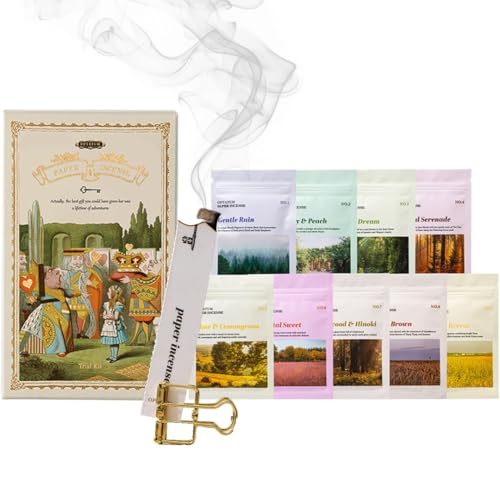 OPTATUM Paper Incense Trial Kit - Discover Your Best Scent from Our 9 Unique Fragrances Total 36pcs Incense Paper Set Quick Usage & Long-Lasting Fragrance Eliminating Bathroom Kitchen Odors