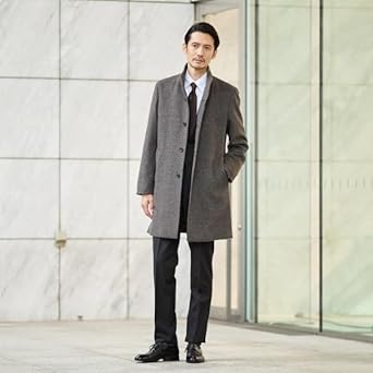 Amazon | [ タケオキクチ ] スタンドカラーコート カシミヤブレンド