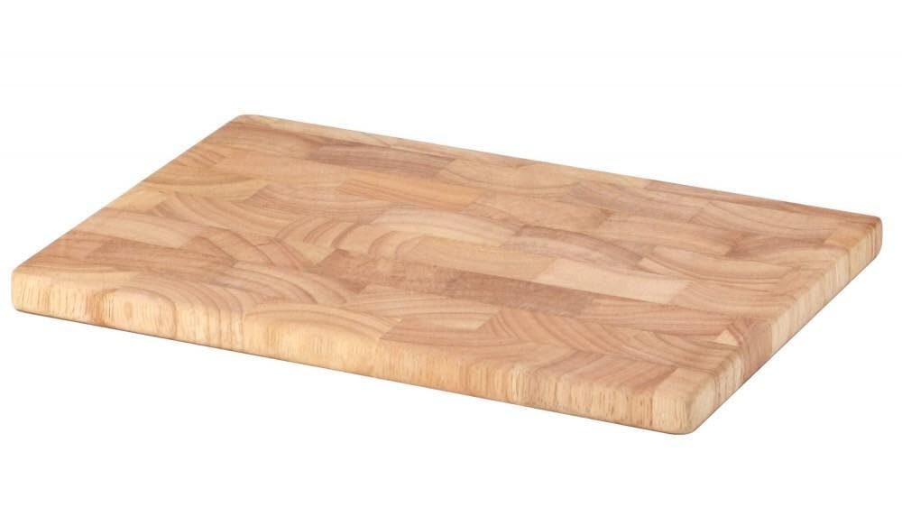 Continenta Gummibaum Stirnholz Profi Schneidebrett mit Mosaikmusterung, 26 x 18 x 1,5 cm