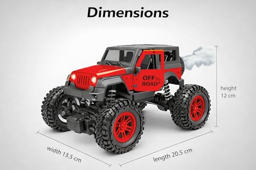 Image of Braintastic Model Diecast Car Toy Vehicle Pull Back Friction Car with Openable Doors Light & Music Toys for Kids Age 3+ Years (Off Road RED)
