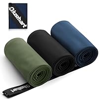 Mikrofaser Handtuch 3er Set (70*140cm): Schnelltrocknend & Kompakte Microfaser Sporthandtuch, für Reisehandtuch, Badetuch, Fitness, Strandtuch und Sport Handtücher (Marineblau + Schwarz + Armeegrün)