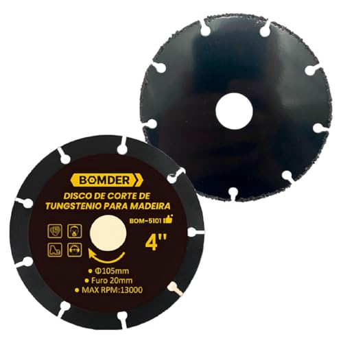 Disco de Corte Para Madeira 105mm em Tungstênio Para Cortes Rápidos e Precisos 4 Polegadas