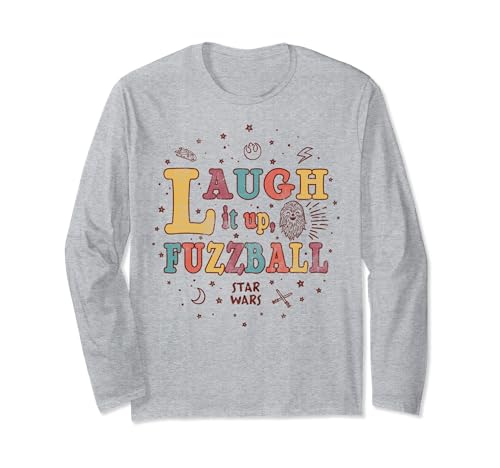 T-shirt Star Wars Laugh It Up Fuzzball à manches longues et motif collage rétro noir