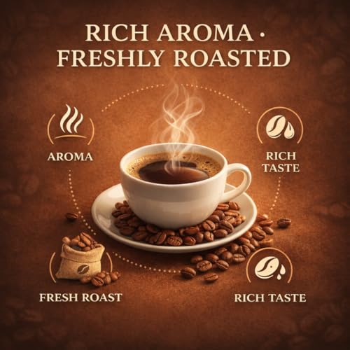 Image of Mysuru Coffee Premium Whole Roasted Beans [750g - AROMA] Pure Arabica - 70% | Robusta - 30% Cafe Blend Medium Roast Fresh Single Origin Coffee