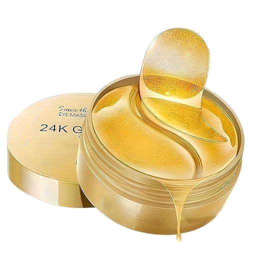 Under Eye Patches for Dark Circles with 24k Gold | Pack of 60 Eye Cooling Gel Pads | Hydrogel Eye Patch Mask with Collagen for Relaxing Eyes, Reducing Puffiness & Wrinkles-image-20