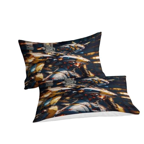 Parure de lit mecha impression 3D microfibre ultra douce anti-plis pour lit double