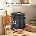 TOKIT Rice Cooker 3 Cup Uncooked/6 Cup Cooked, Nonstick Inner Pot Ceramic Rice Cooker Small,24H Timer Delay & Keep Warm, Portable 9 Preset Functions for Brown Rice, Steam, Soup, Black