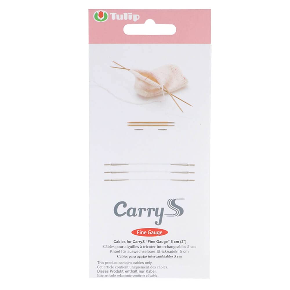 Tulip CarryS fine Gauge Cables 5 cm, Pack of 3, Silver and Transparent, Zilver