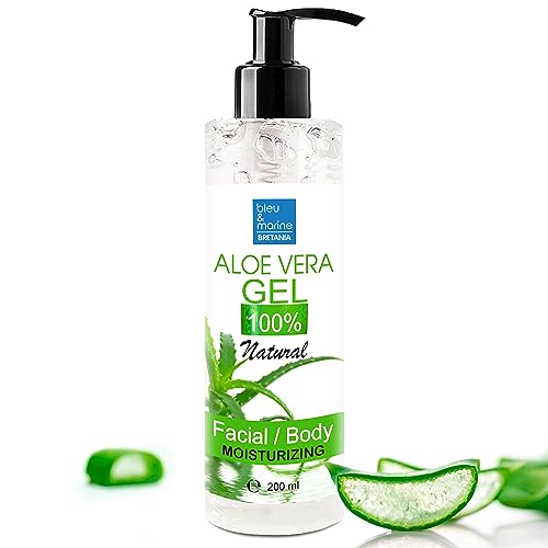 bleu & marine Bretania - 200ml Żel Aloe Vera | Maksymalne Nawilżenie | Odżywia i Pielęgnuje Skórę | Szybkie Gojenie Ran | Naturalne Nawilżenie dla Włosów
