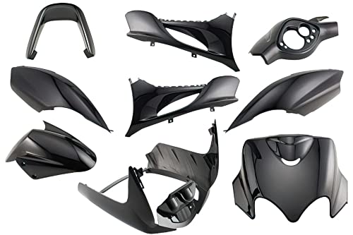 Kit carrosserie MBK Mach G et Yamaha Jog RR noir brillant 9 pièces P2R
