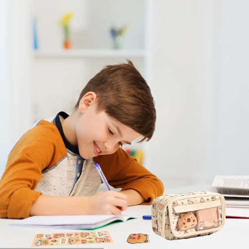 AHEJIOO 25 Stück Capybara Schreibwaren Set, Capybara Federmäppchen, Capybara Sachen, Capybara Mäppchen, Capybara Set, Capybara Federtasche, Capybara Stifte, Süßes Schreibwaren Geschenkset Für Kinder﻿