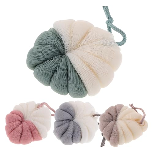DEARMAMY 4pezzi Palla da Bagno Spugna Luffa Rete Bolle Doccia Accessori Colori Ogni Colore Scrub Detergente Esfoliante