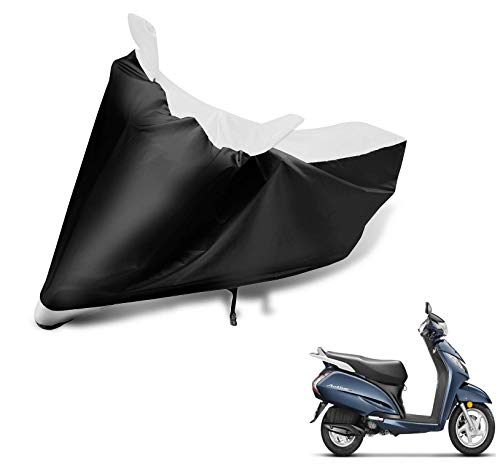 Image of Auto Hub Scooty Cover Compatible with Activa 3G with Mirror Pocket, Dustproof, Heat Resistant, Triple Stitched, Activa 3G Scooty Cover- Black, White