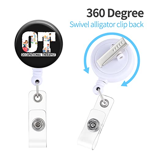 Ot Badge Reels Holder Retractable Occupational Therapy Therapist Id Clip For Nurse Name Tag Card Cute Funny Fun Cool Nursing Doctor Medical Work Office Alligator Clip Gift Zjk137 #TOP1