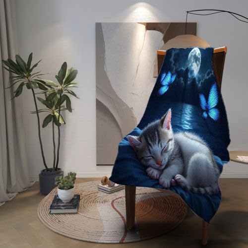 Manta para Sofá 240 x 260 Gatos, Mullida Mantas para Cama 180 de Franela, Cálida Reversible Manta Polar de Microfibra para Cubre Colchas, 260x240 cm D2